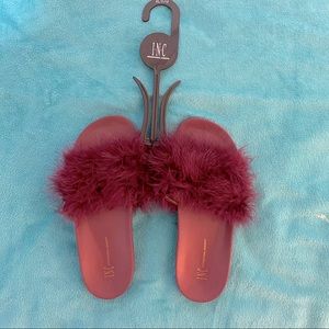 INC International Concepts Fur Flip Flops